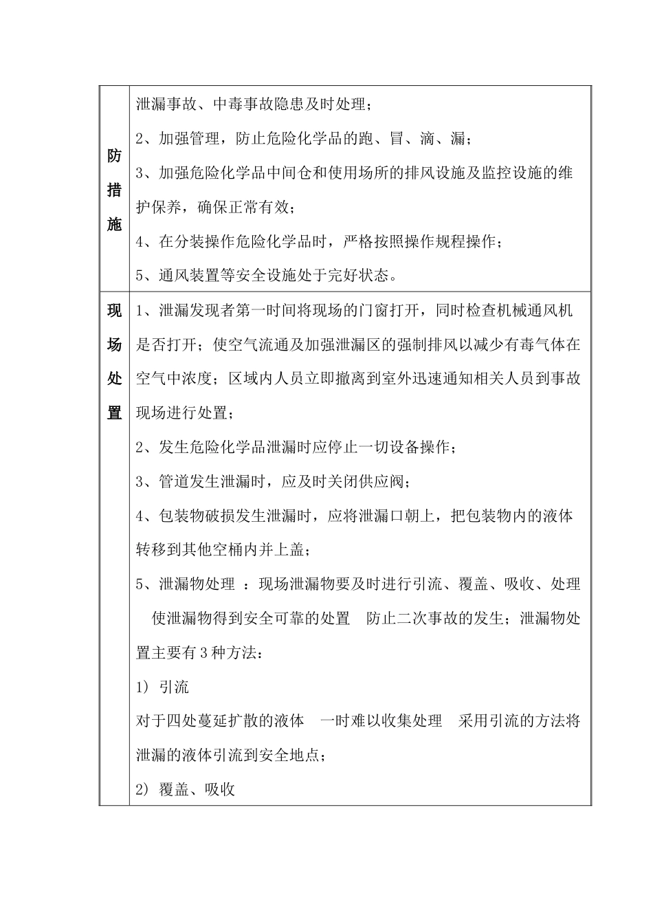 安全培训课件：危险化学品泄漏事故现场处置方案_第2页