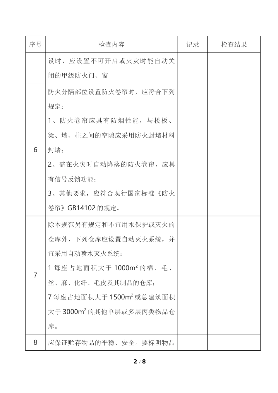 1.仓库（库房）安全检查表_第2页