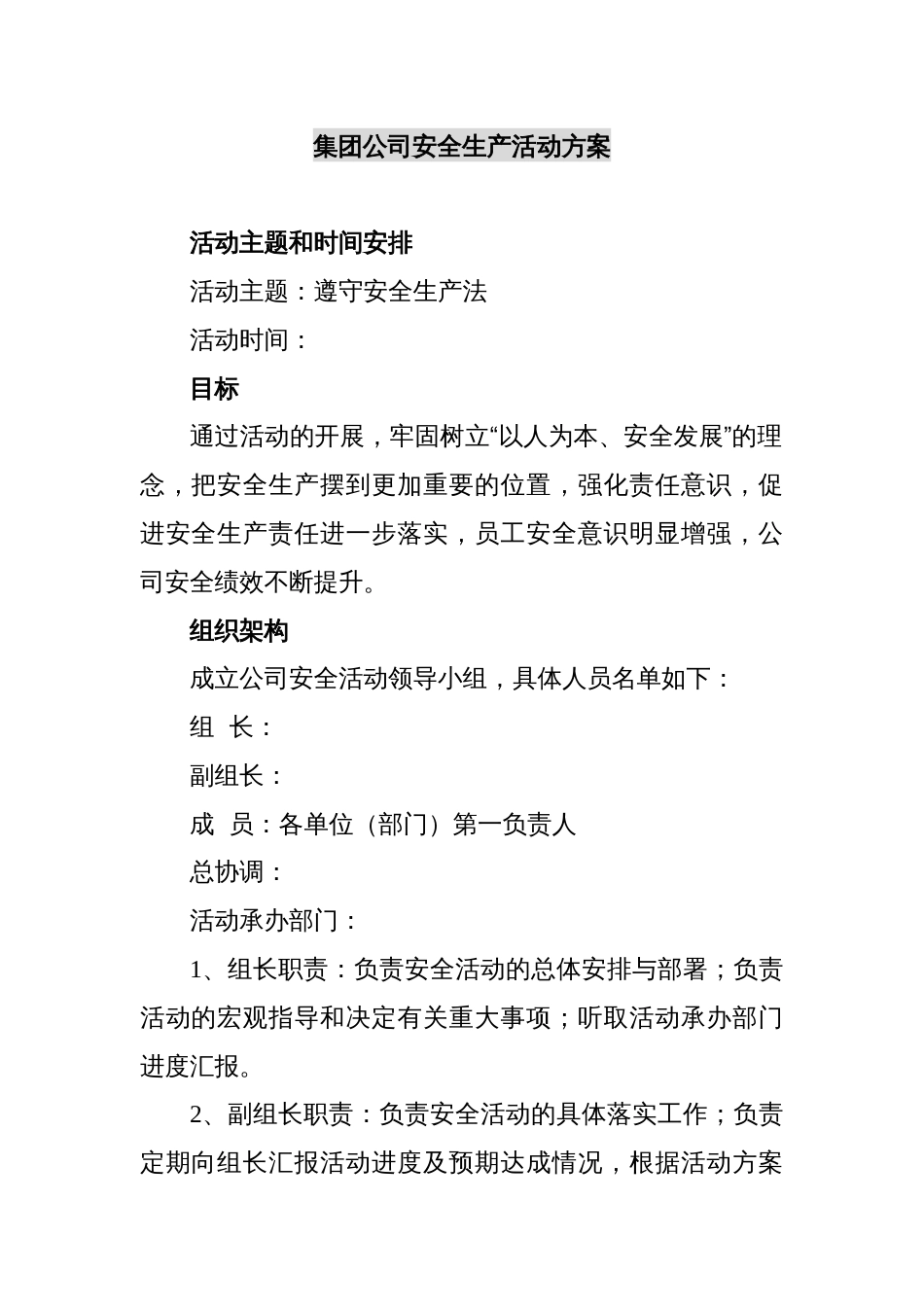 某集团公司安全生产活动方案_第1页
