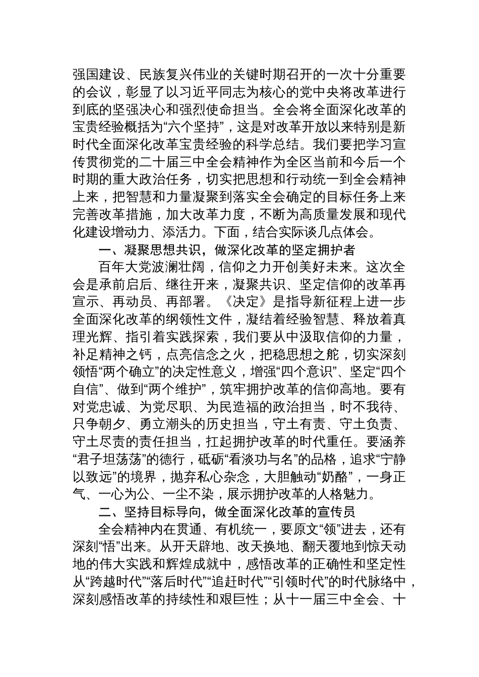 2024专题学习党的二十届三中全会精神研讨会交流发言体会18篇_第2页