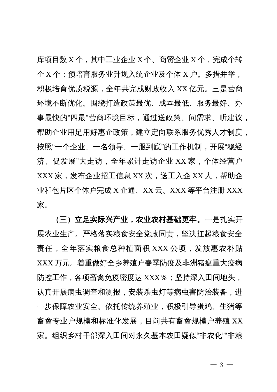 乡镇2024工作总结_第3页