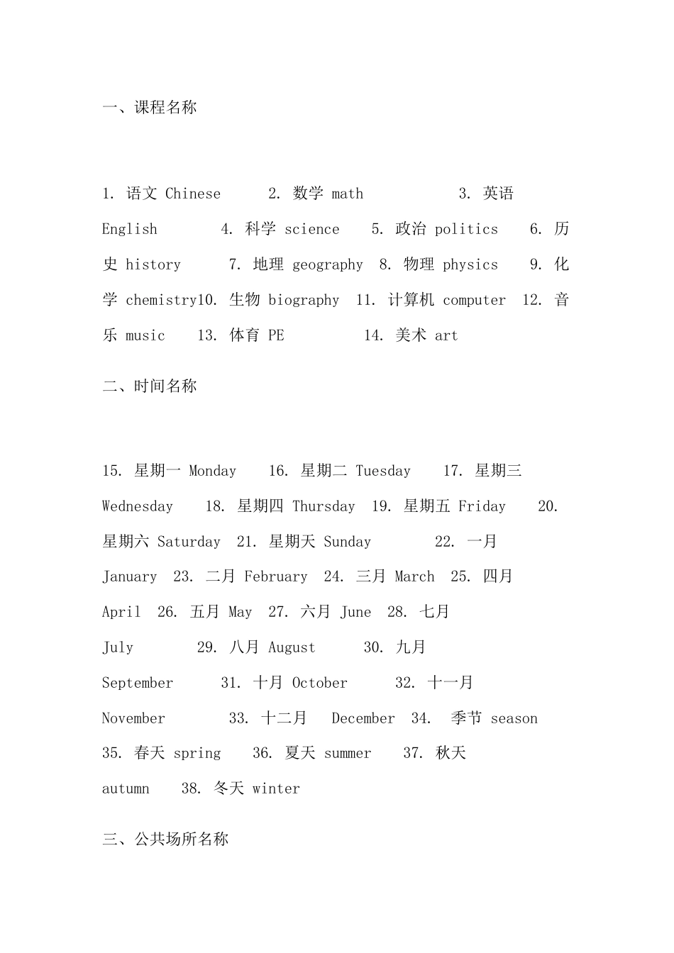 初中英语11类196个基础名词_第1页