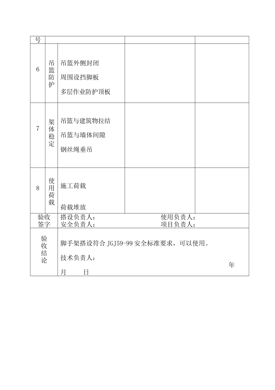 吊篮脚手架验收记录_第2页