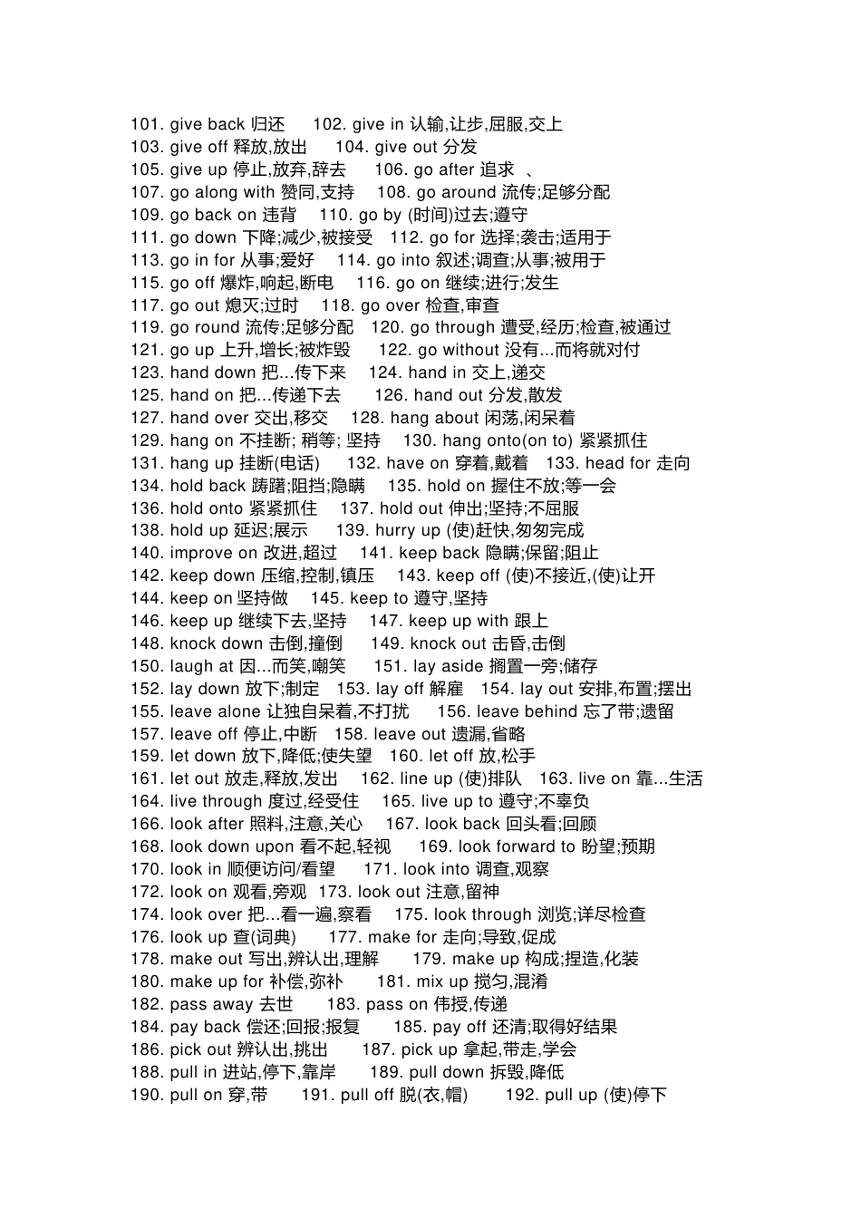 高中英语：288个高频动词_第2页