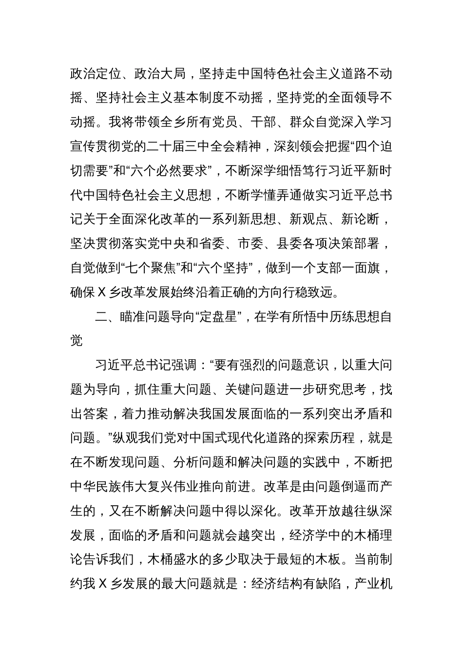 乡党委书记学习贯彻党的二十届三中全会精神心得体会_第2页