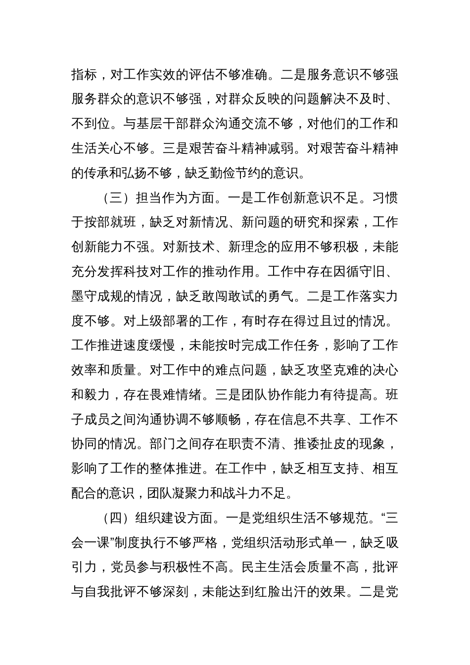 2024年巡视整改民主生活会班子对照检查材料_第2页