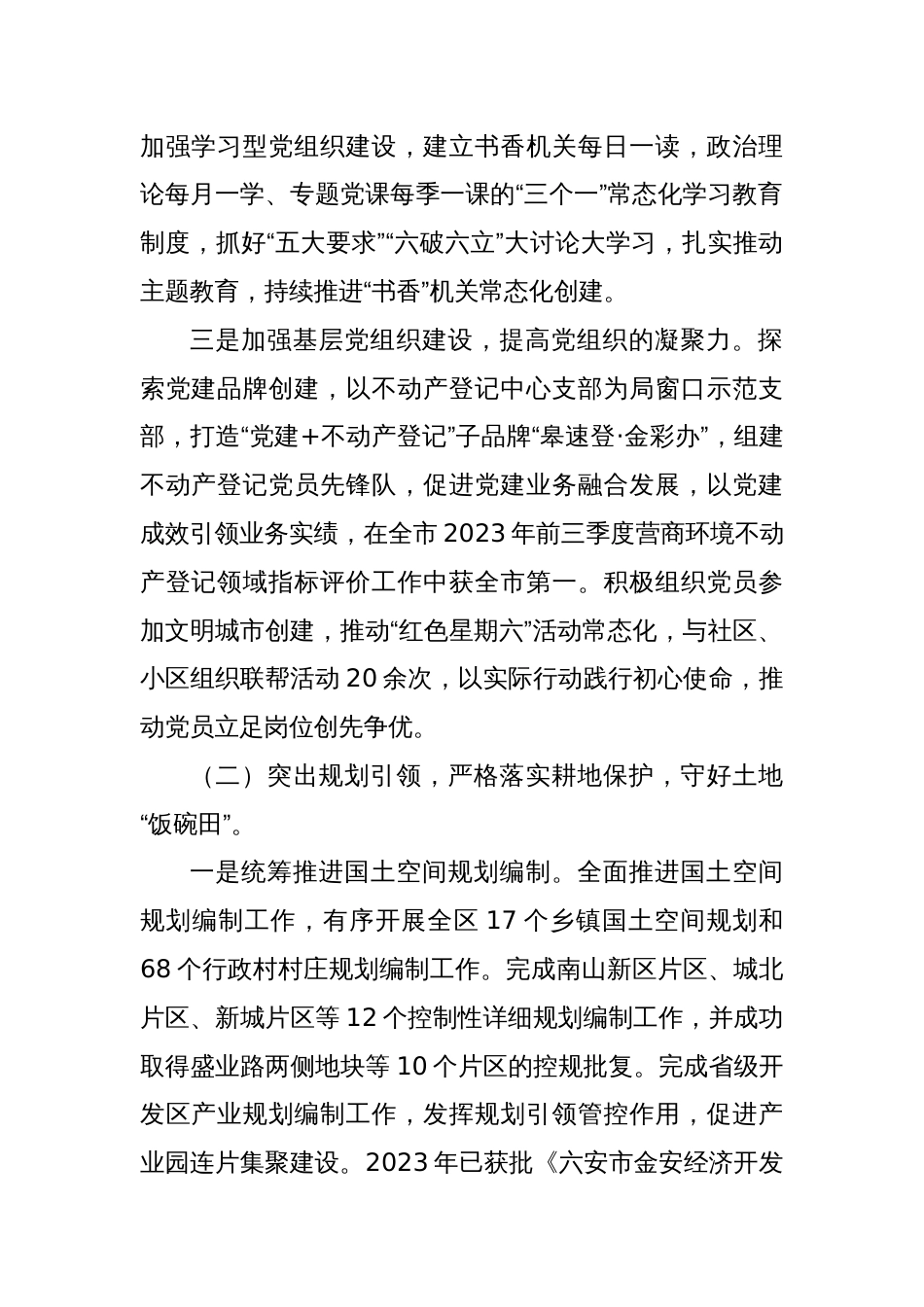 XX区自然资源和规划局2023年度工作总结_第2页