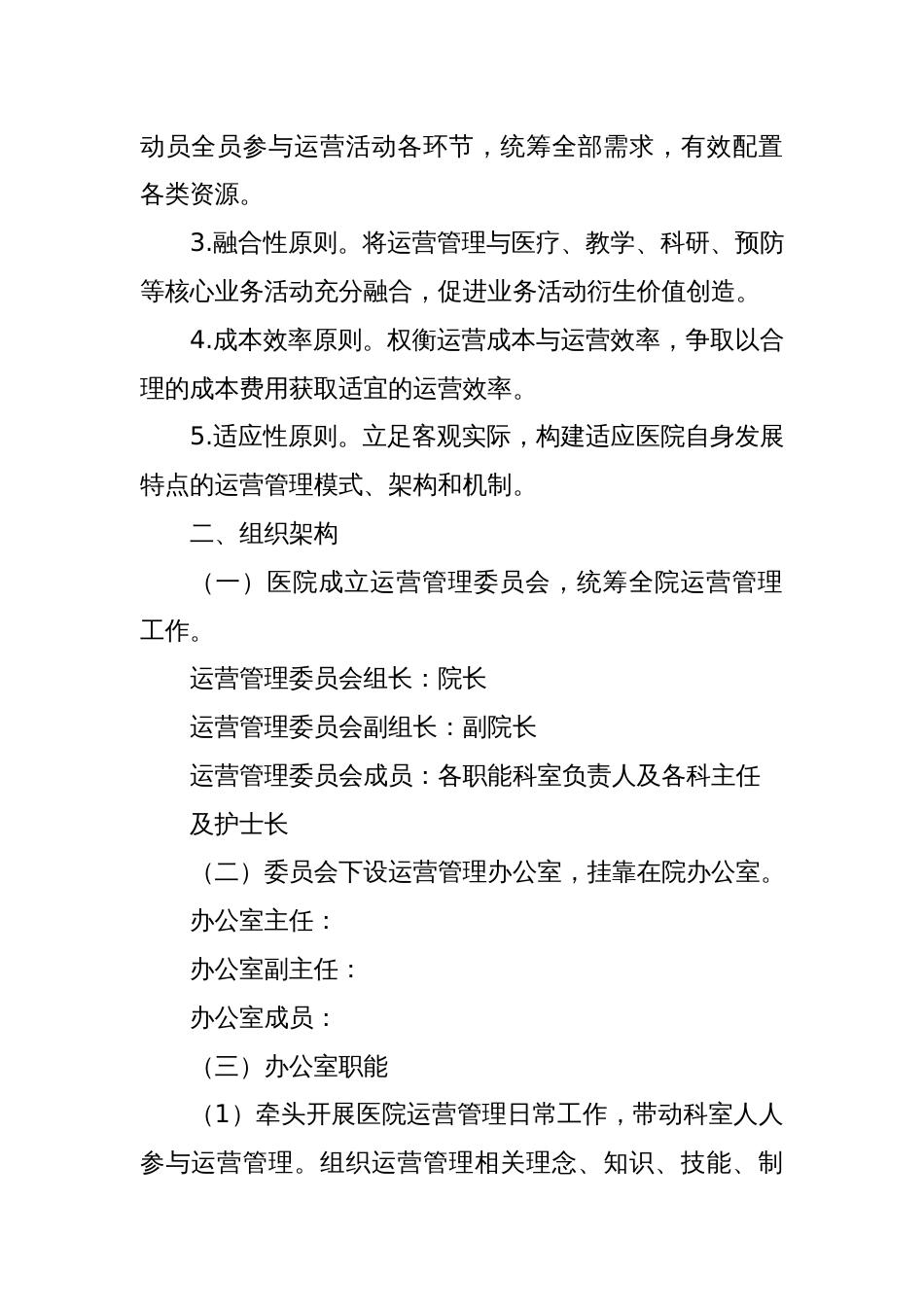 医院运营管理实施方案_第2页