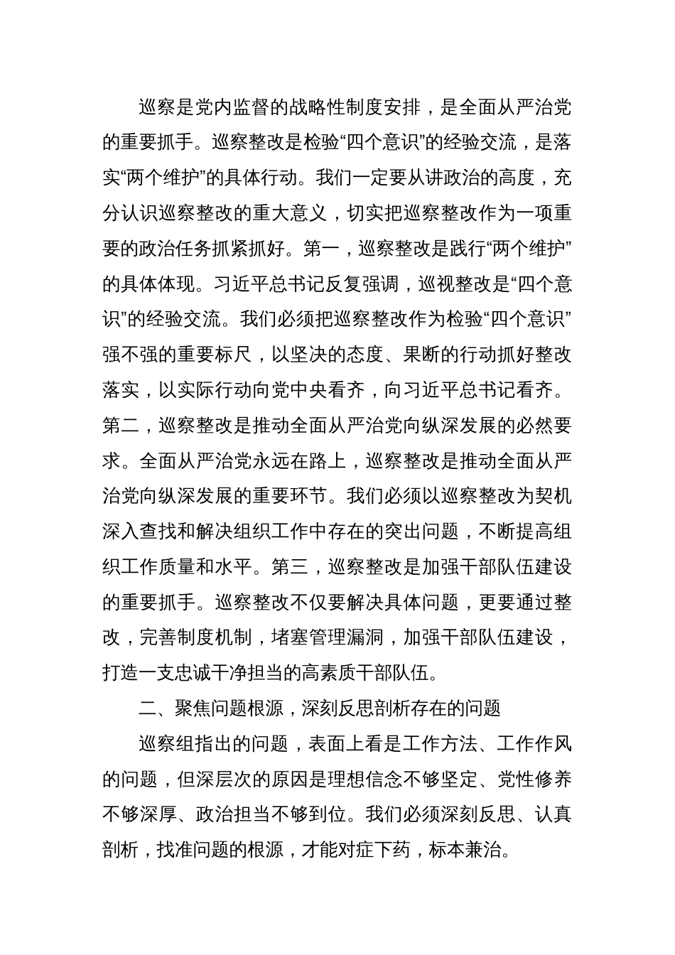 在巡察整改专题民主生活会上的讲话_第2页