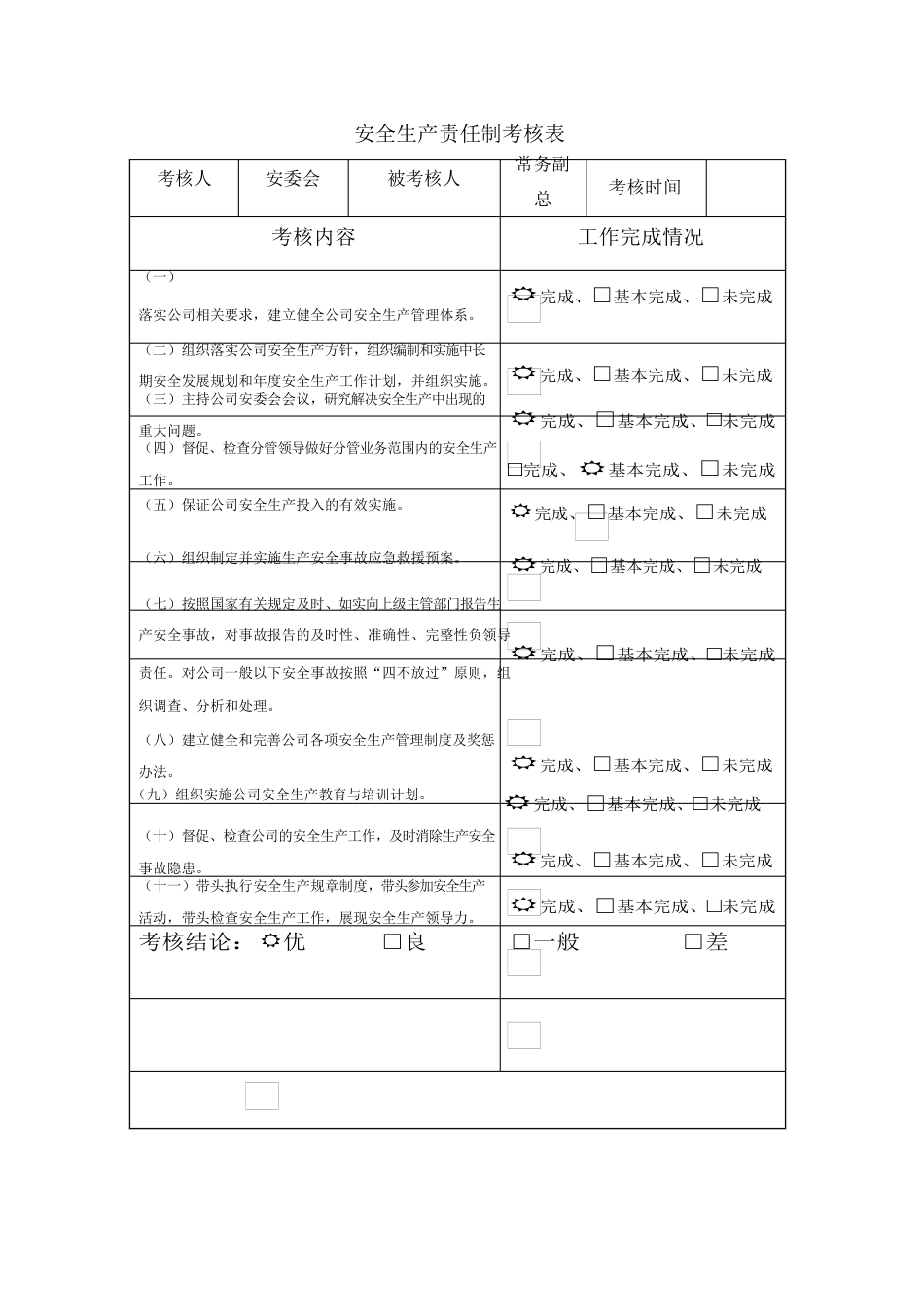 企业安全生产责任制考核表_第2页