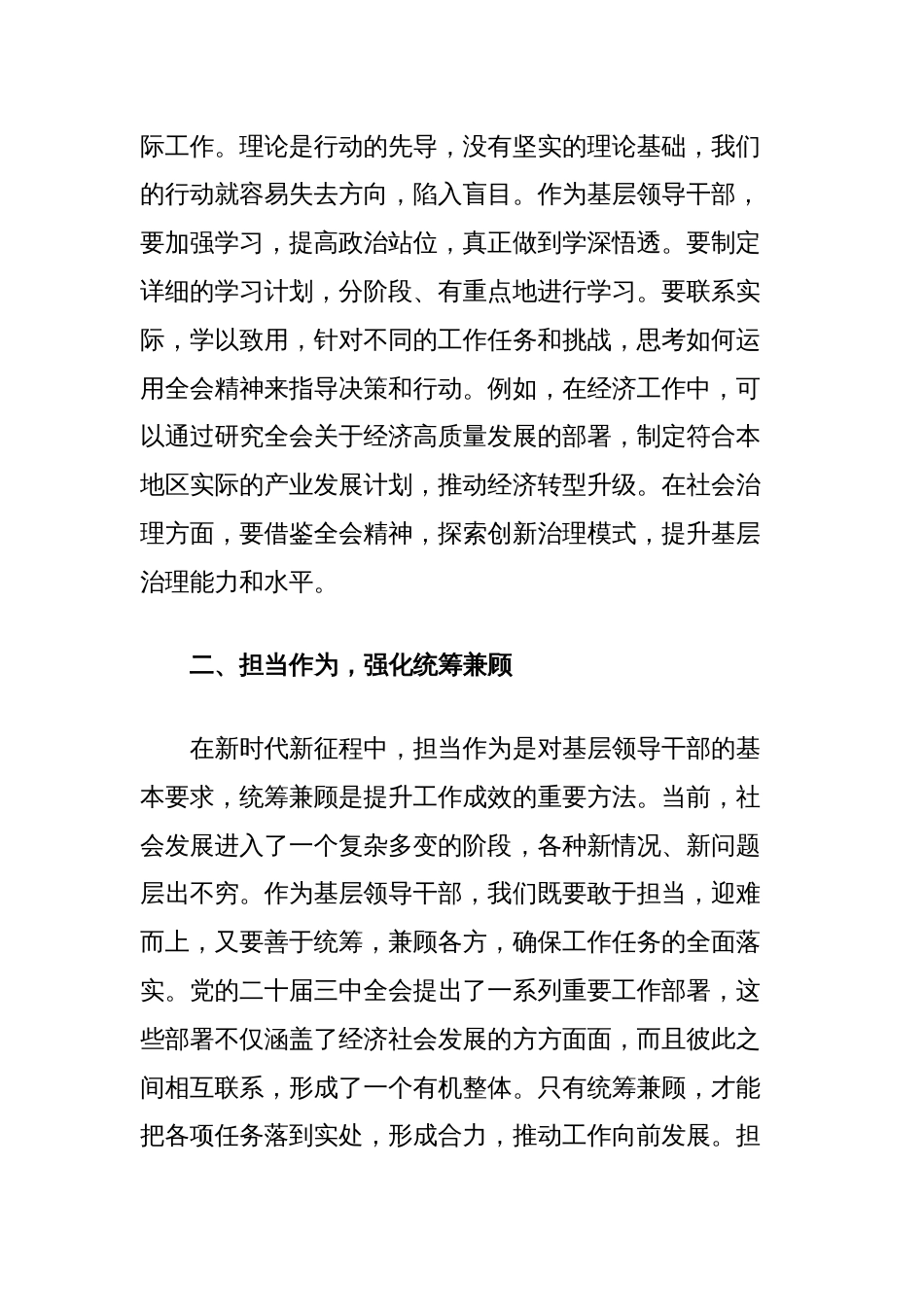 基层领导干部党的二十届三中全会研讨发言材料_第2页
