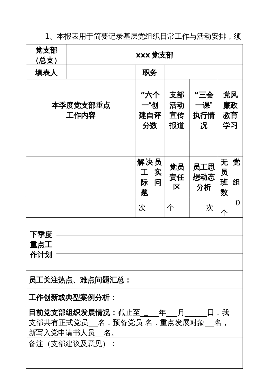 基层党支部X季度组织生活汇报_第2页