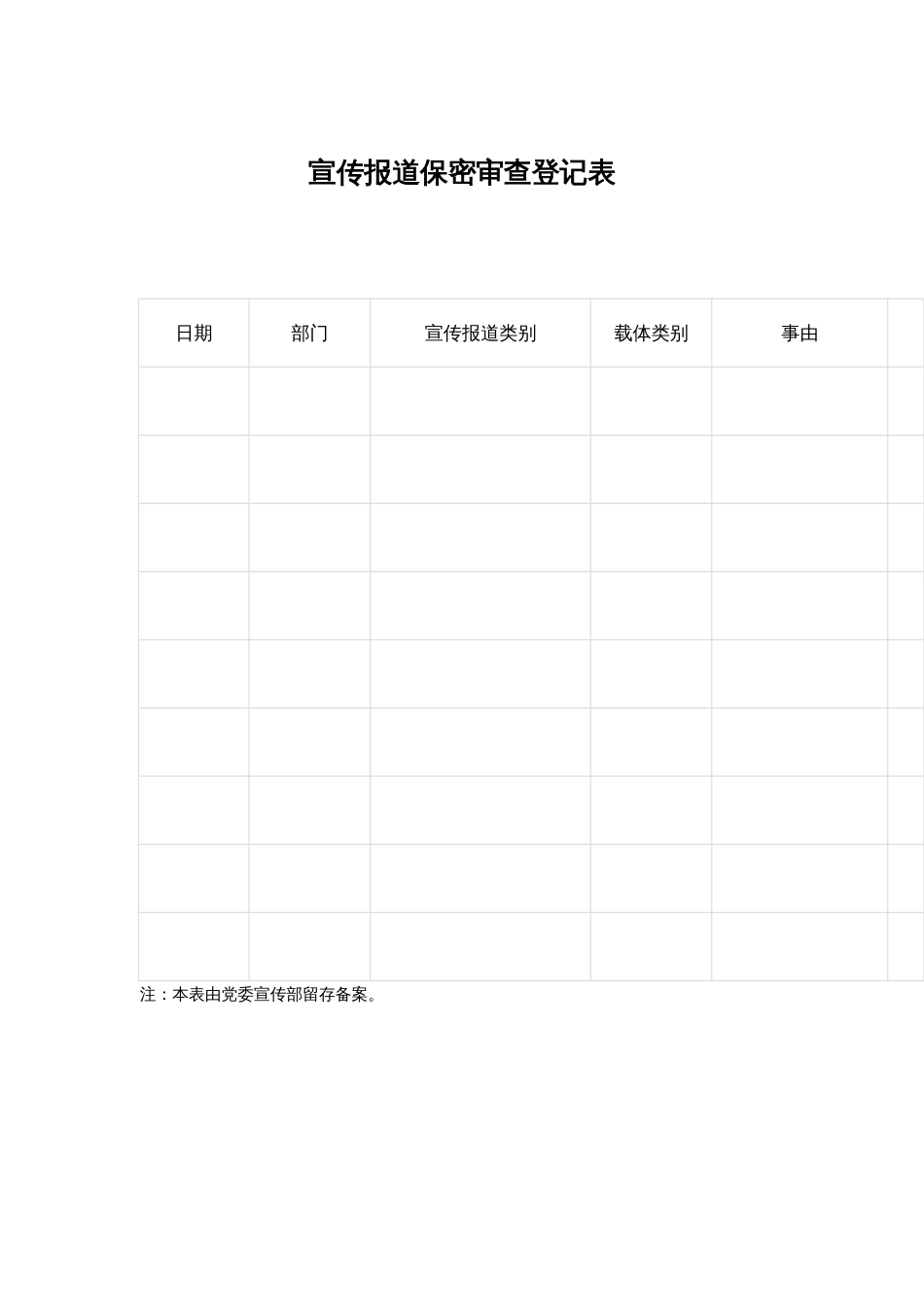 宣传报道保密审查登记表_第1页