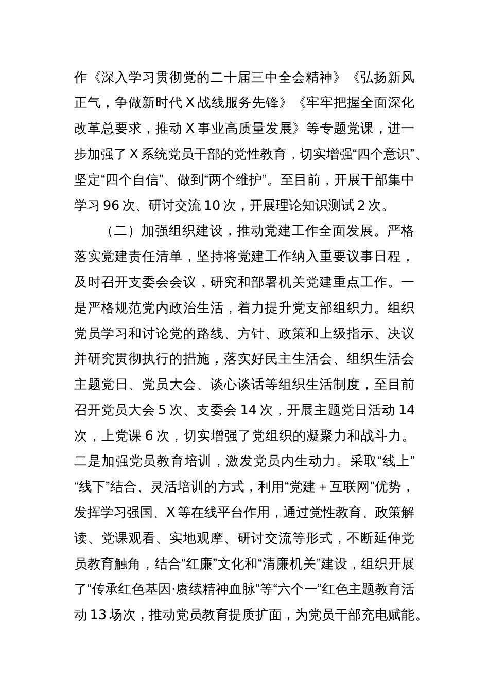 X局党支部2024年工作总结_第2页
