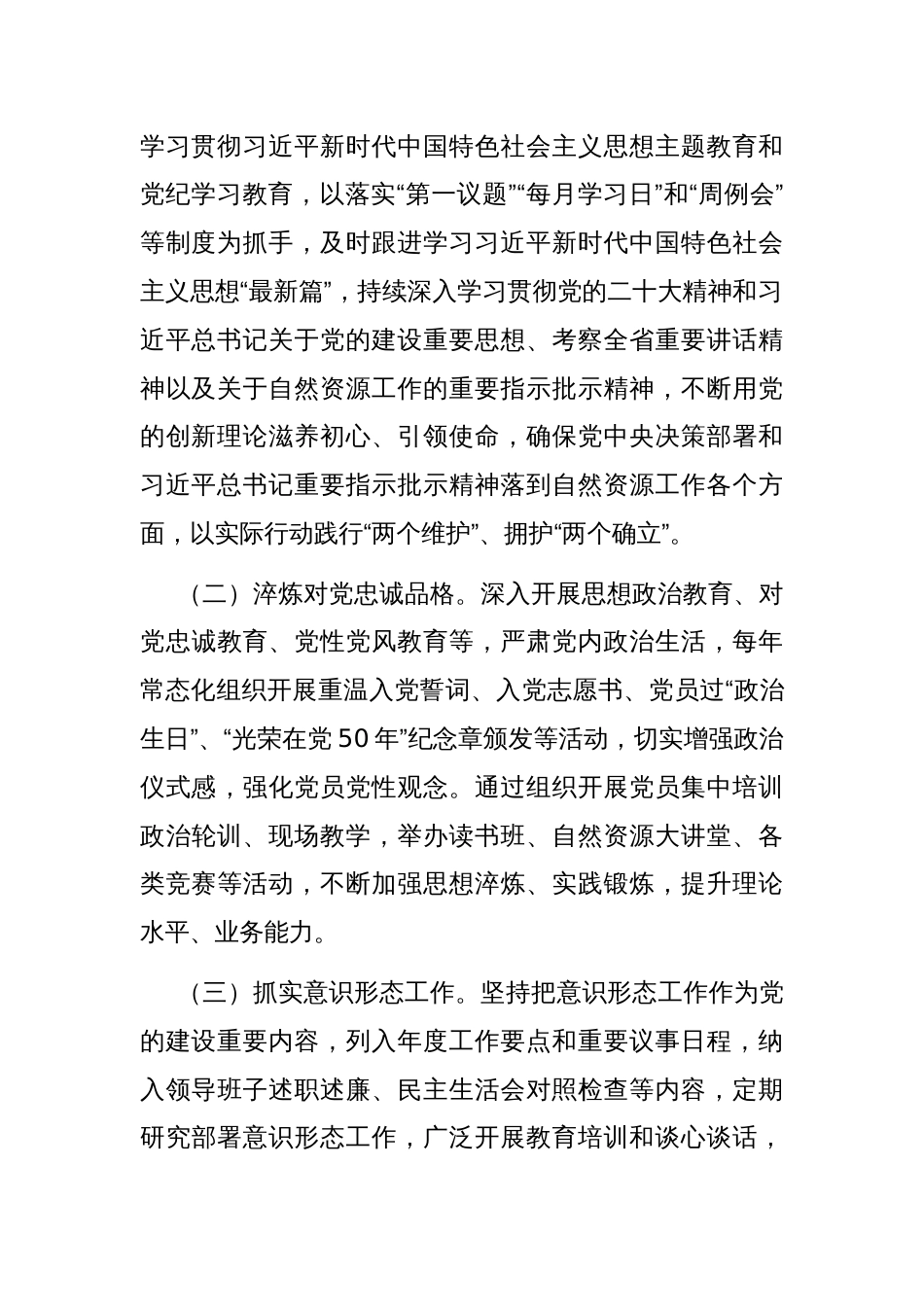 市自然资源局关于以高质量党建引领自然资源事业高质量发展工作情况的报告_第2页