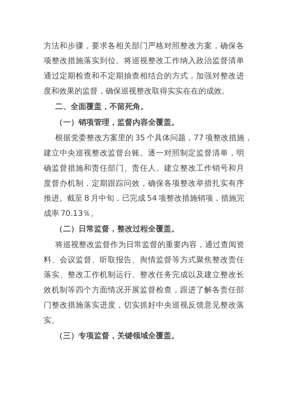公司纪委关于巡视整改监督工作的汇报发言_第2页