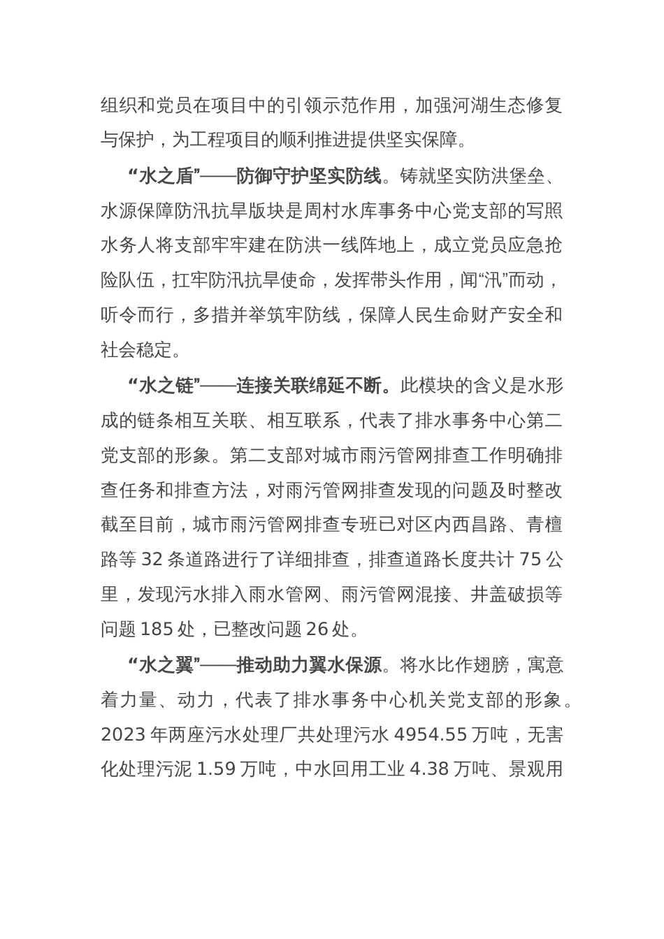 区城乡水务局在全区党建品牌建设经验分享会上的发言_第2页