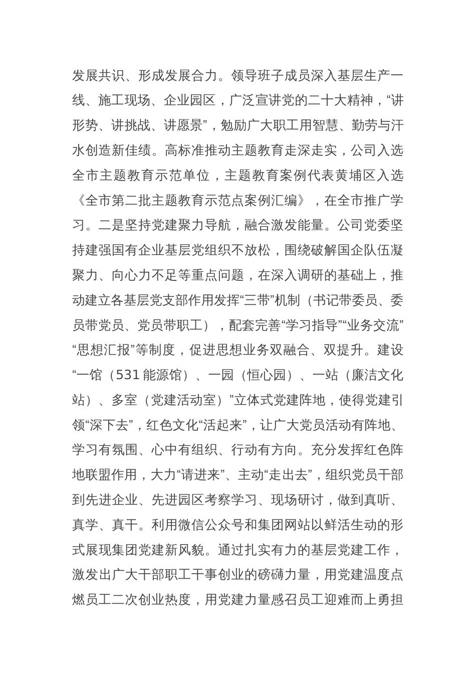 公司党委关于落实全面从严治党主体责任情况的总结报告_第2页