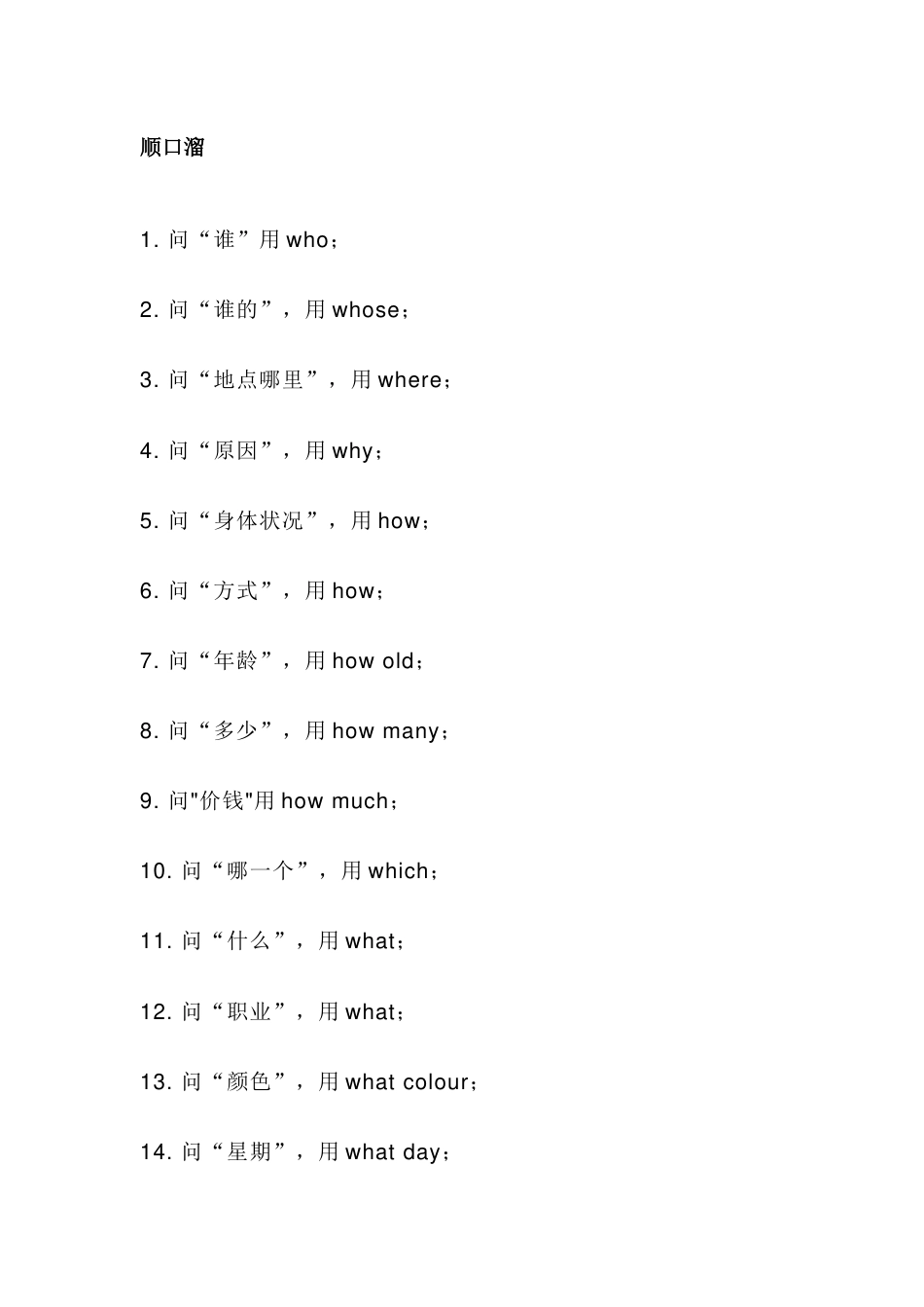 小学英语句型转换顺口溜_第1页