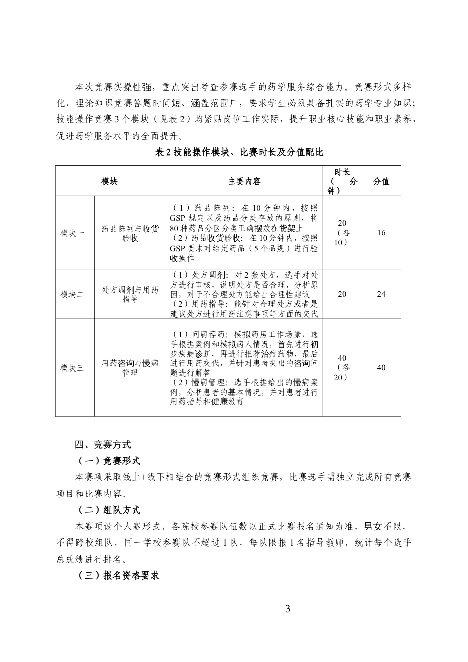 第十七届山东省职业院校技能大赛高职组“药学技能”赛项规程_第3页