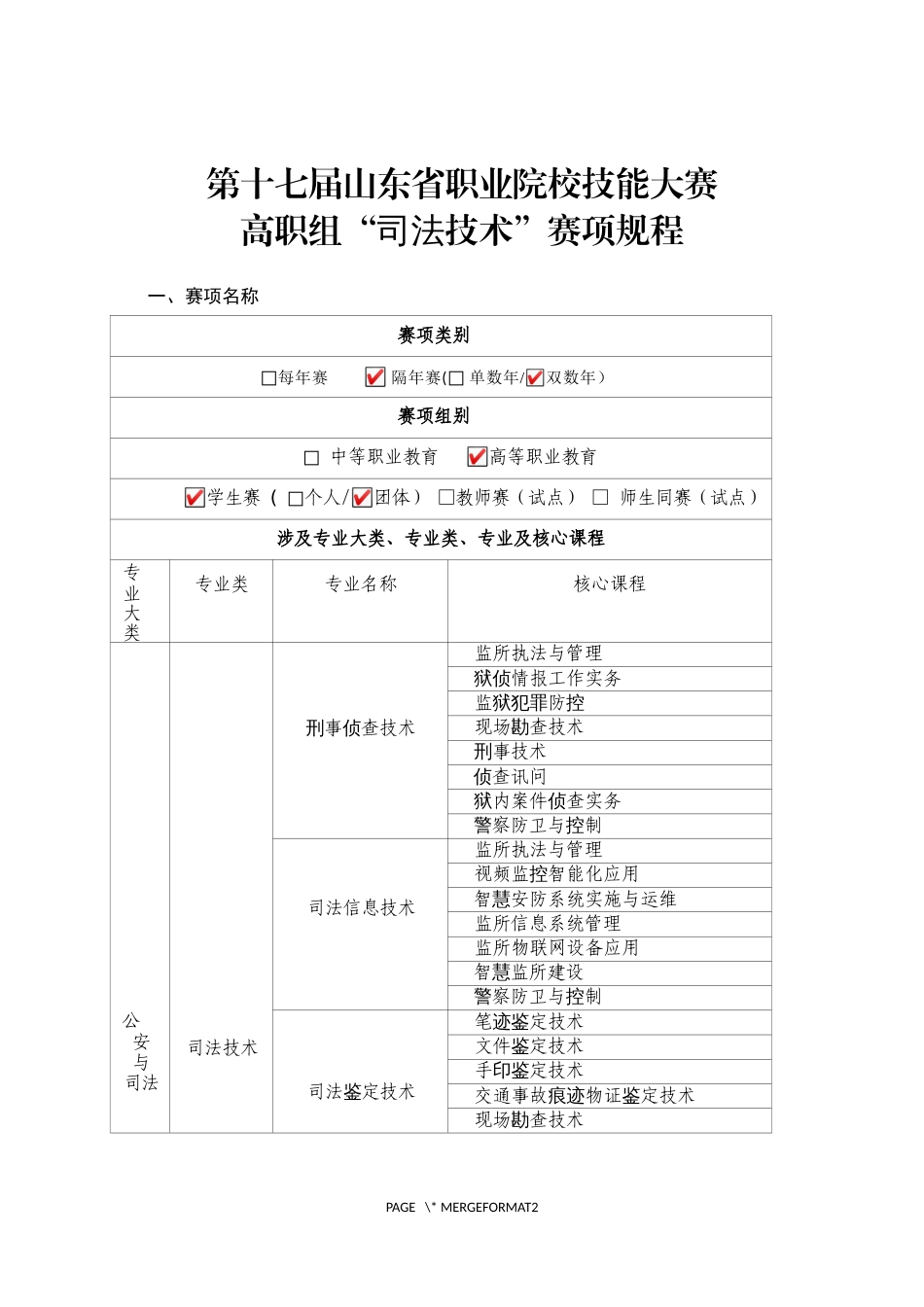 第十七届山东省职业院校技能大赛高职组“司法技术”赛项规程_第1页