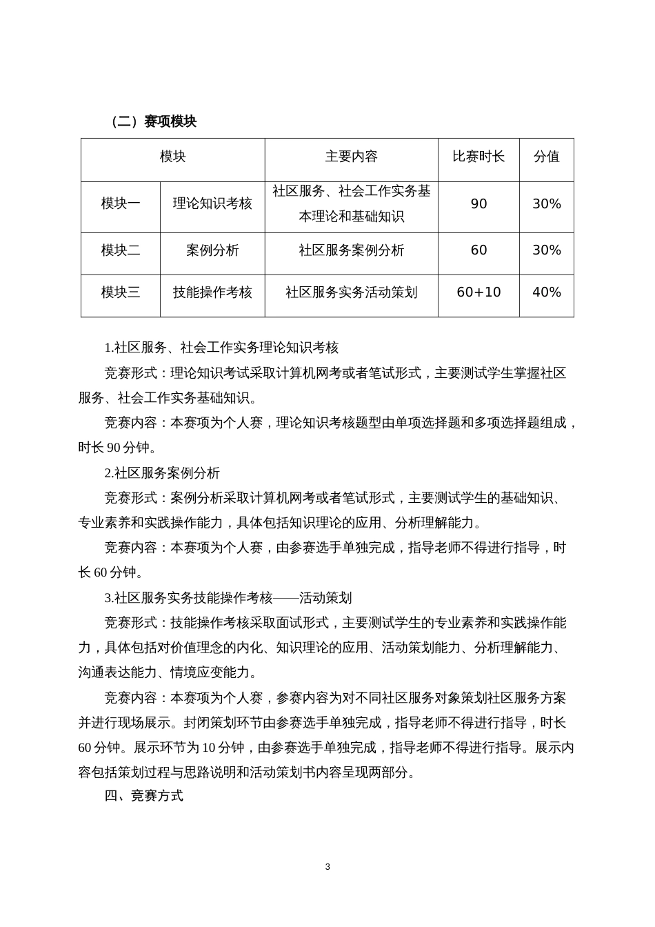 第十七届山东省职业院校技能大赛高职组“社区服务实务”赛项规程_第3页