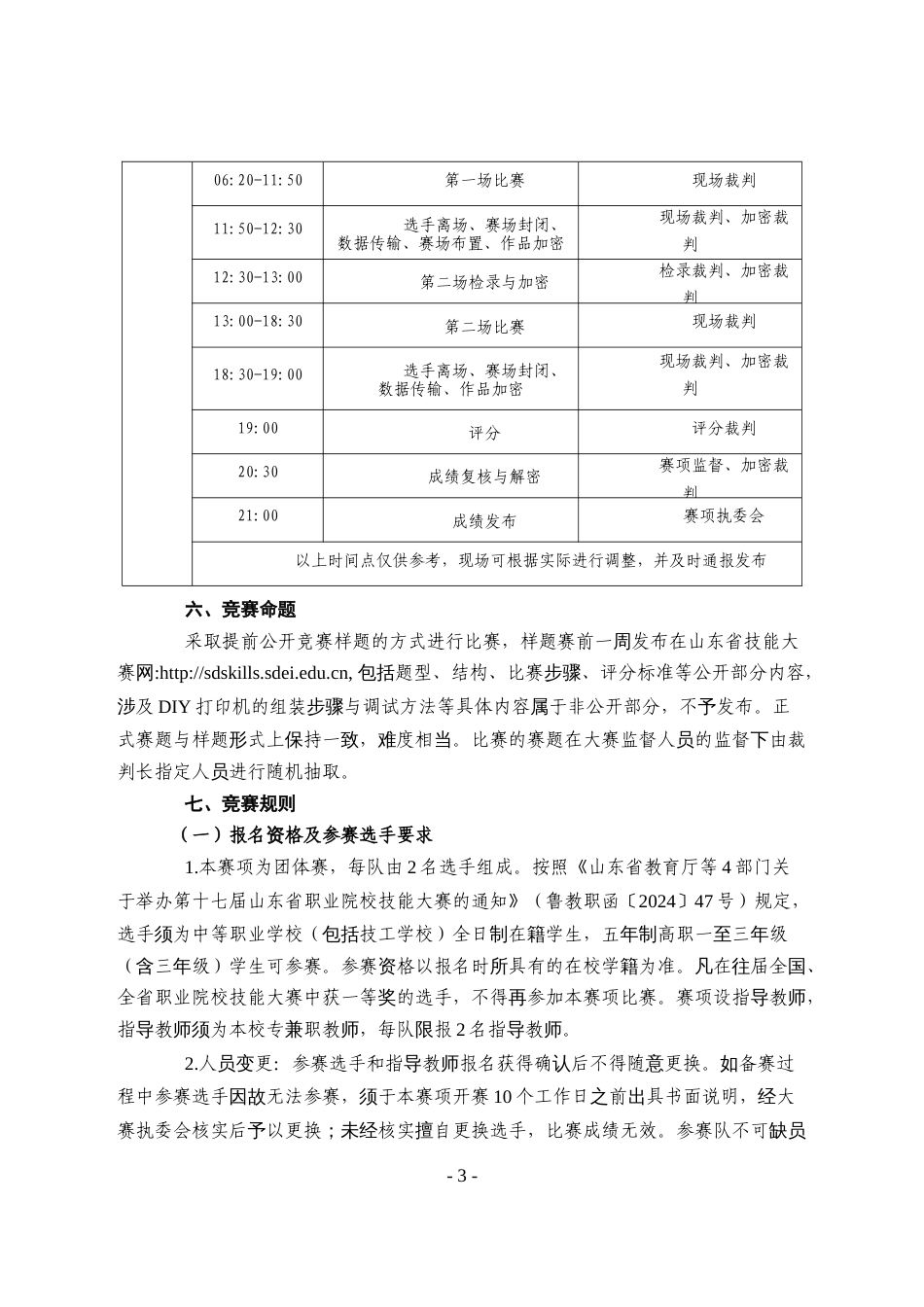 第十七届山东省职业院校技能大赛中职组“3D打印技术综合应用”赛项规程_第3页