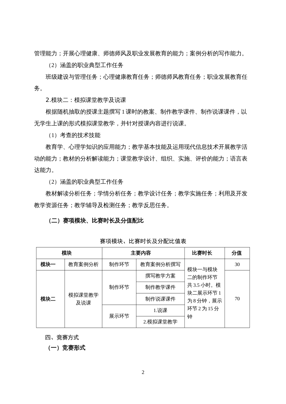 第十七届山东省职业院校技能大赛高职组“小学教育活动设计与实施”（教师赛）赛项规程_第2页