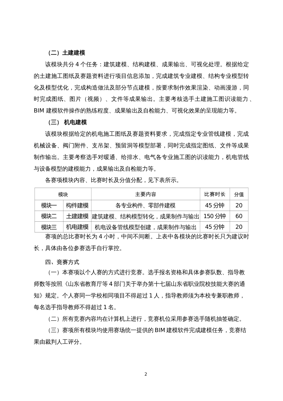 第十七届山东省职业院校技能大赛中职组“建筑信息模型建模”赛项规程_第2页