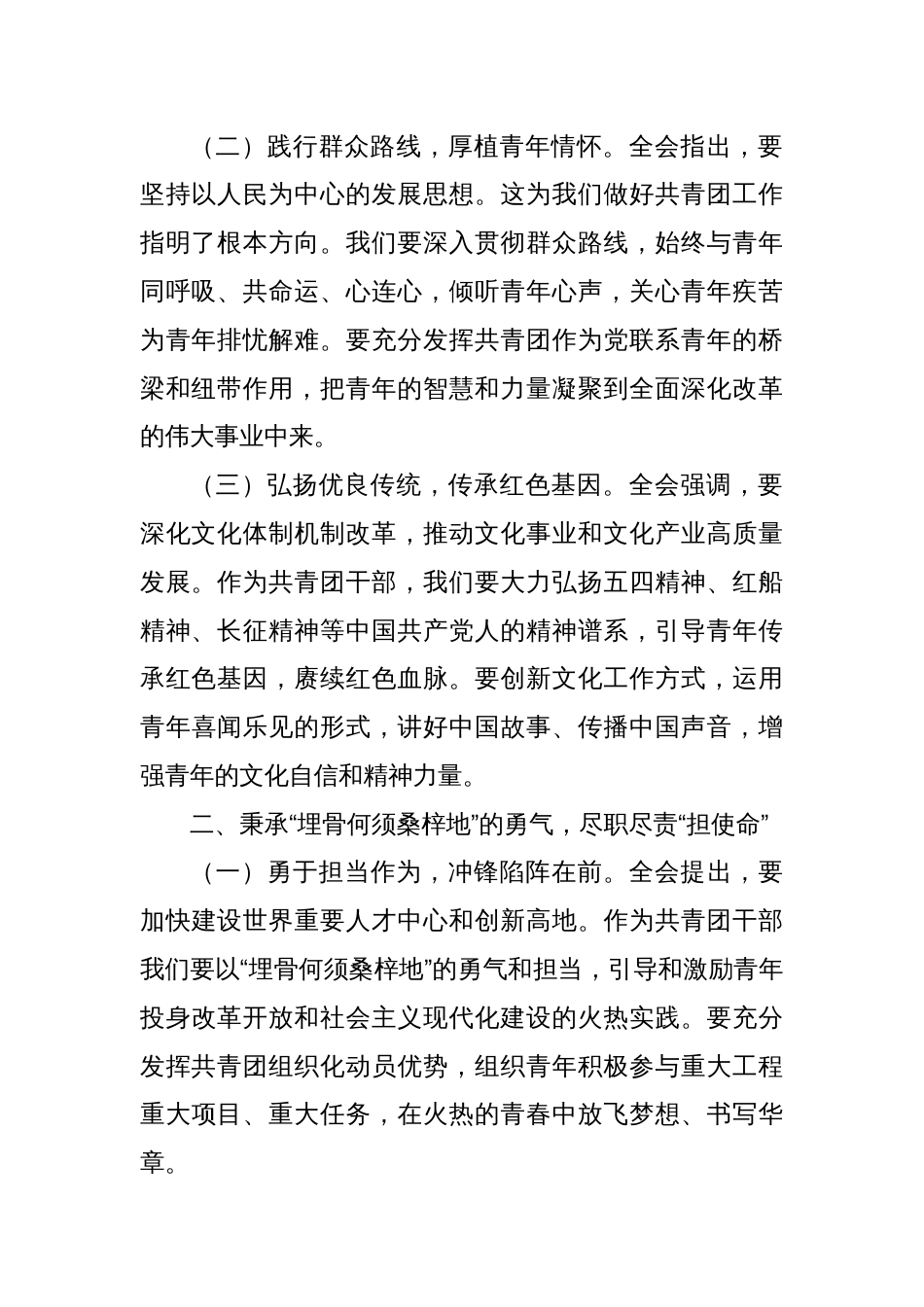 共青团干部学习贯彻二十届三中全会精神发言材料_第2页