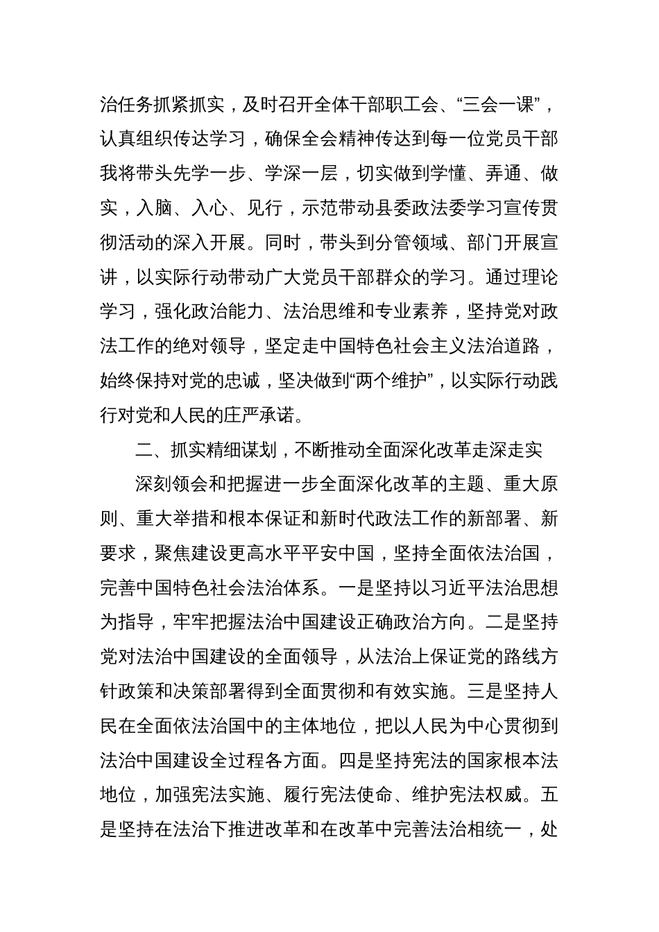 某县委政法委书记在全县传达学习党的二十届三中全会精神会议上的发言_第2页