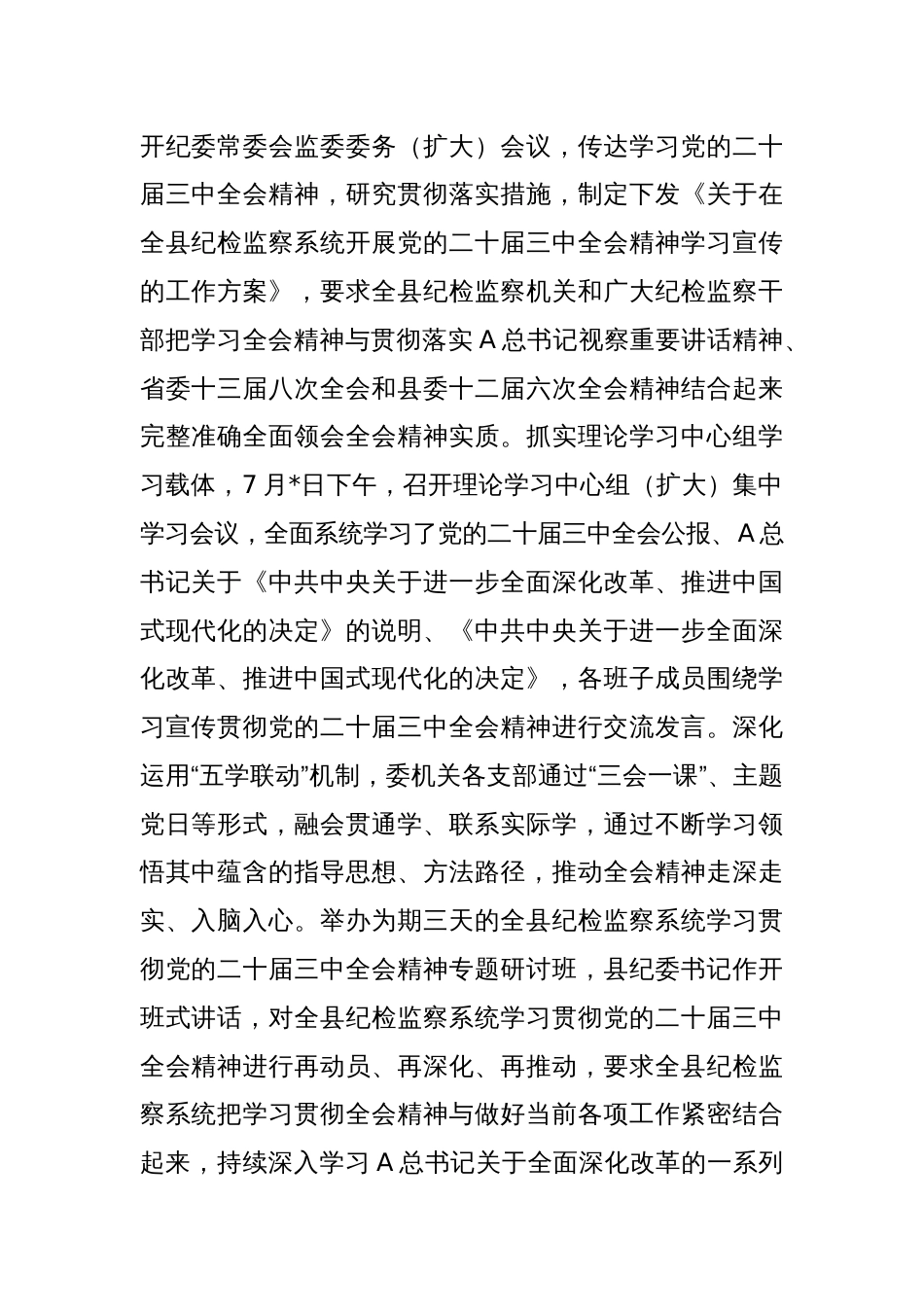 纪委监委学习贯彻二十届三中全会精神工作汇报_第2页