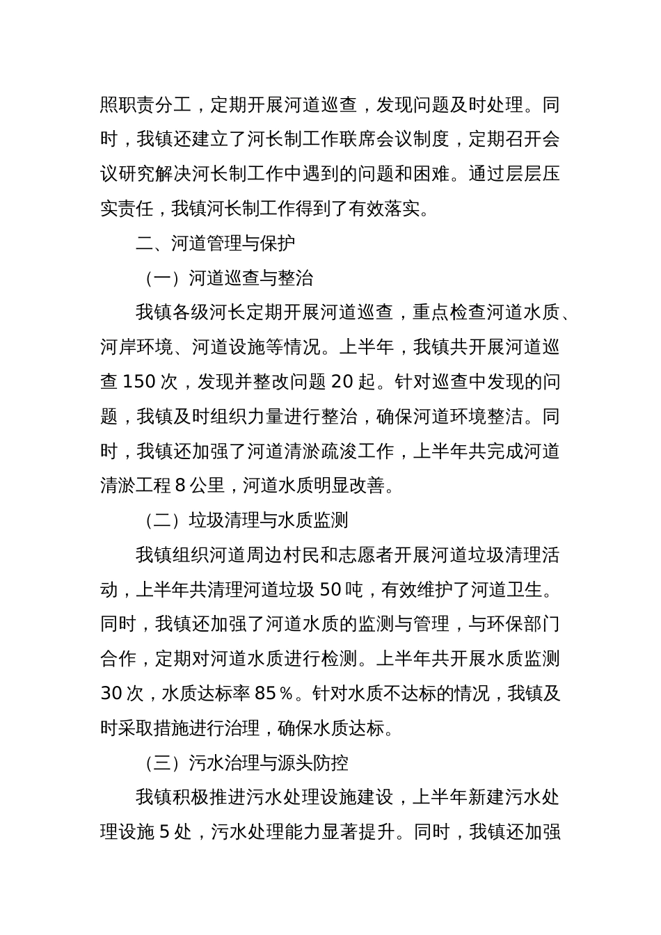 X镇河长制工作落实情况汇报_第2页