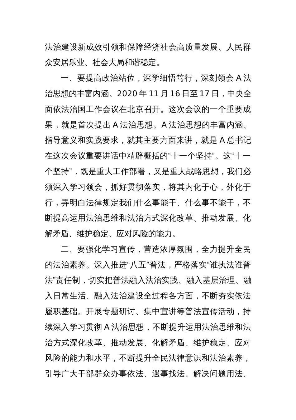 在理论学习中心组A法治思想专题学习会议上的交流发言_第2页