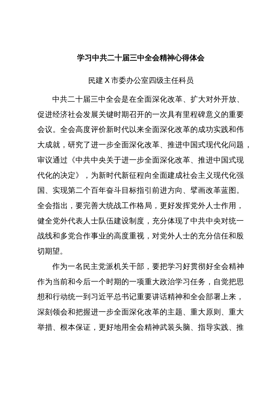 民建市委干部学习二十届三中全会精神心得体会汇编_第2页