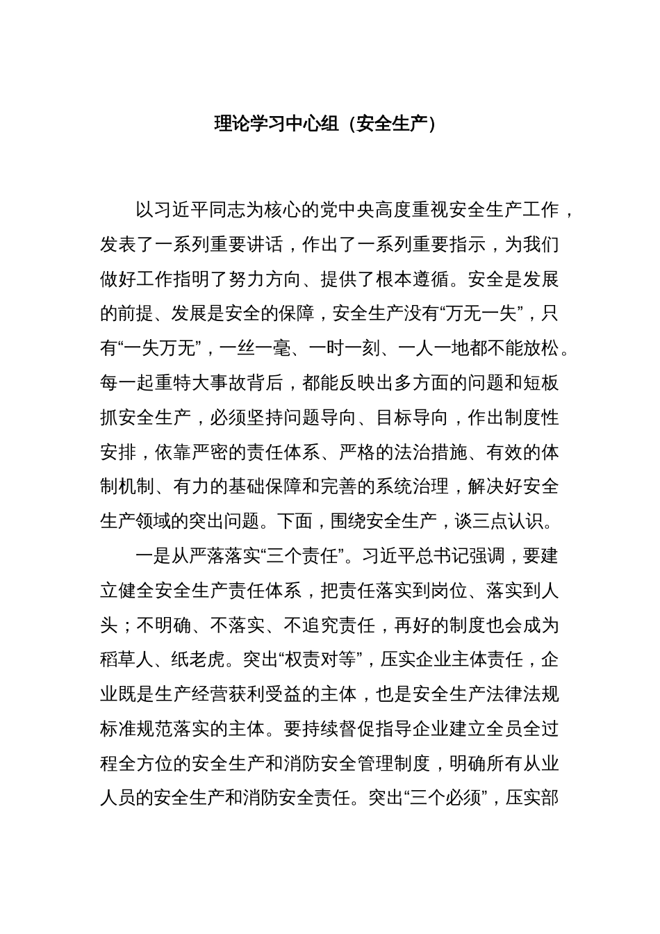理论学习中心组（安全生产）_第1页