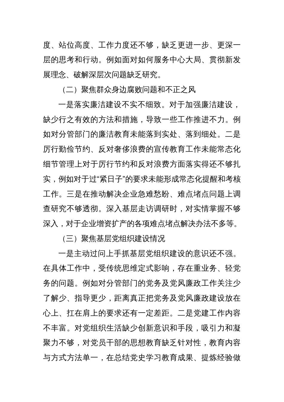 巡察整改专题民主生活会个人对照检查材料（4）_第2页