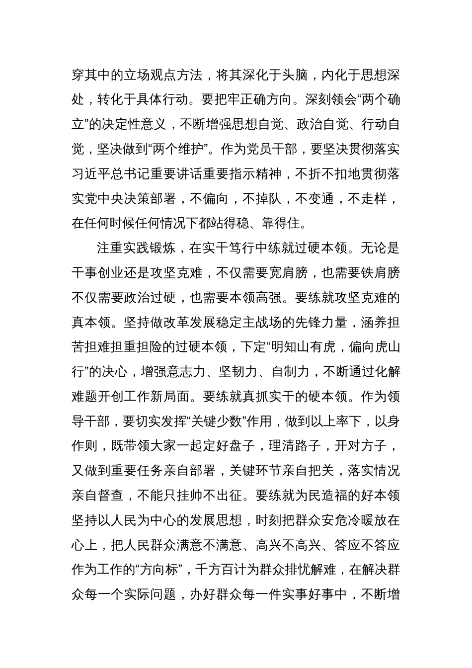 交流发言：牢记初心使命砥砺实干笃行自觉做勇于担当作为的不懈奋斗者_第2页