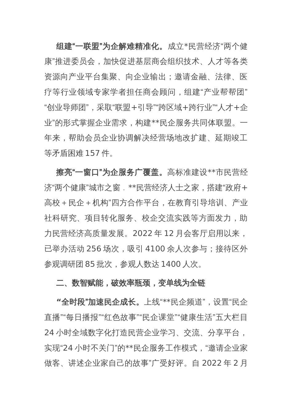 在2024年全市民营经济高质量发展座谈会上的汇报发言_第2页