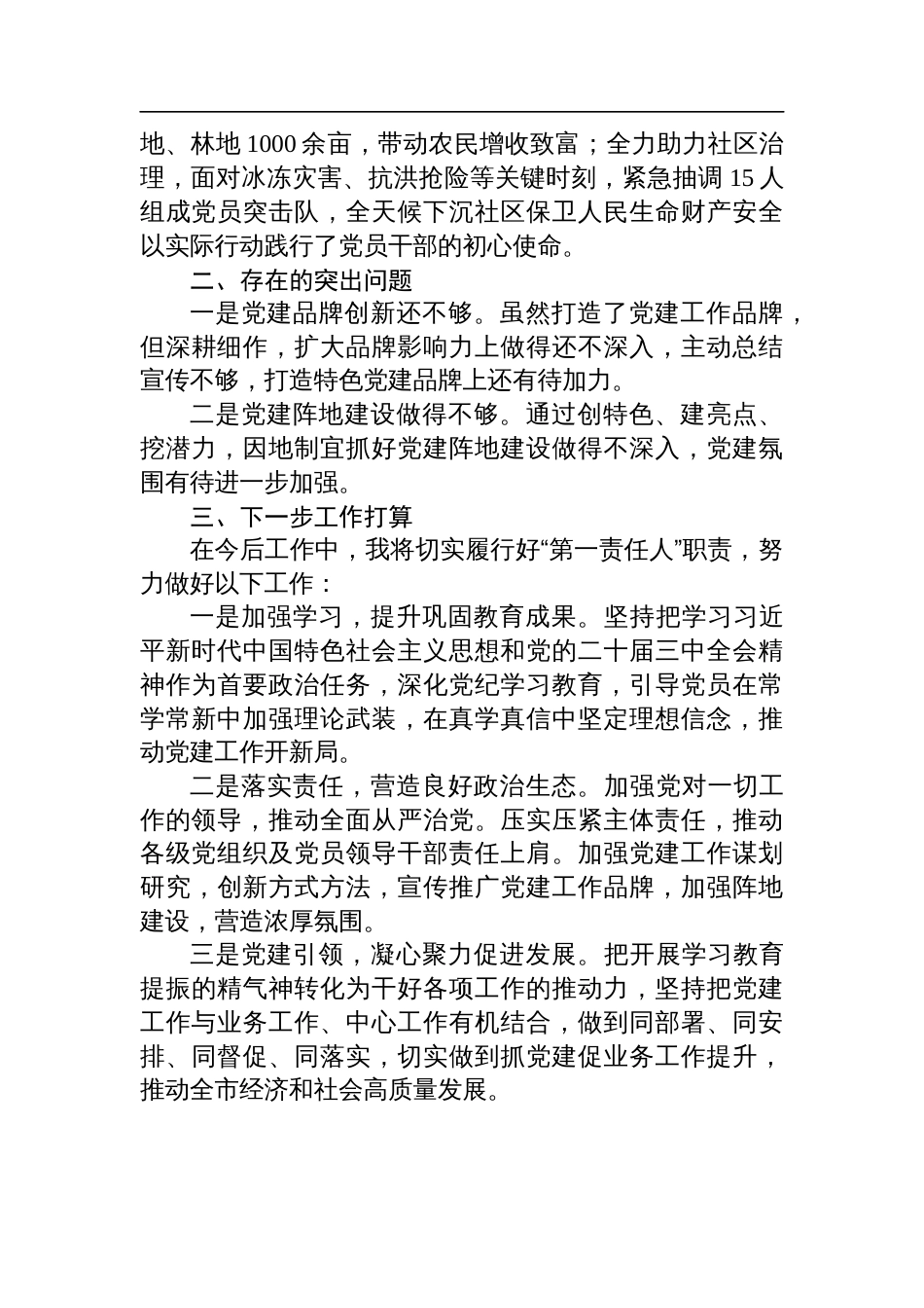 2024年度市政府办基层党建工作述职报告_第3页