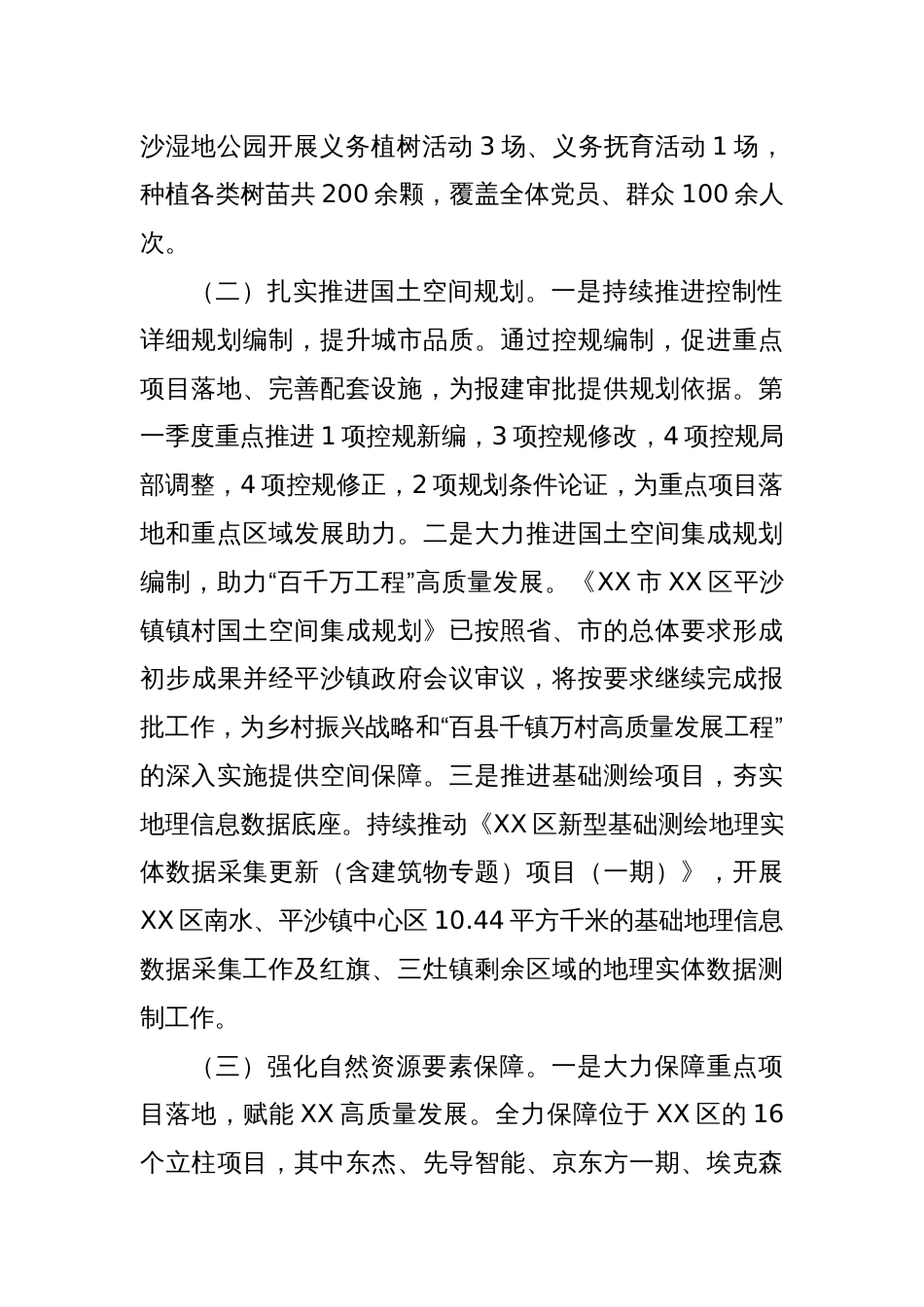 XX市自然资源局XX分局2024年第一季度工作总结_第2页