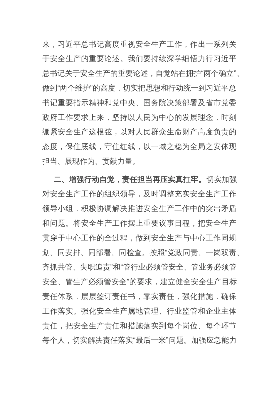 2024年理论学习中心组专题研讨发言材料（安全生产）_第2页