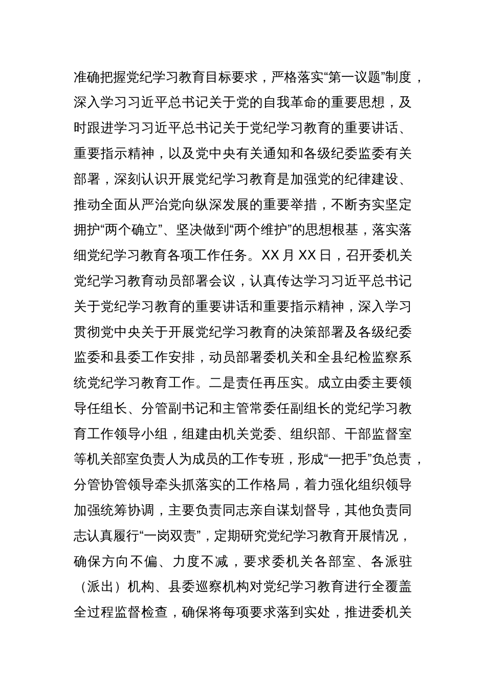 某县纪委监委党纪学习教育开展情况汇报_第2页