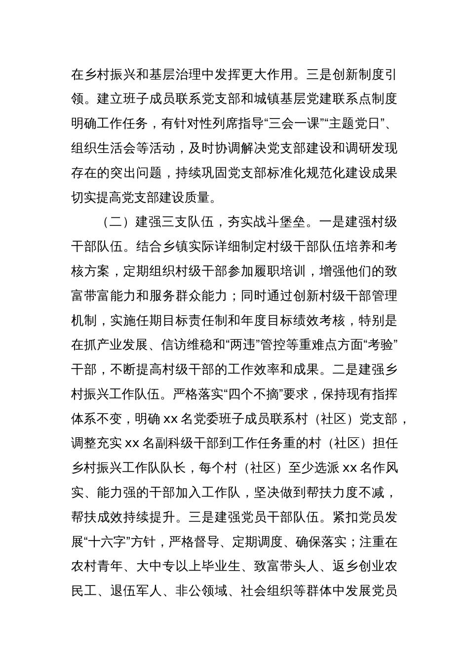 xx镇2024年党建引领乡村振兴工作总结_第2页