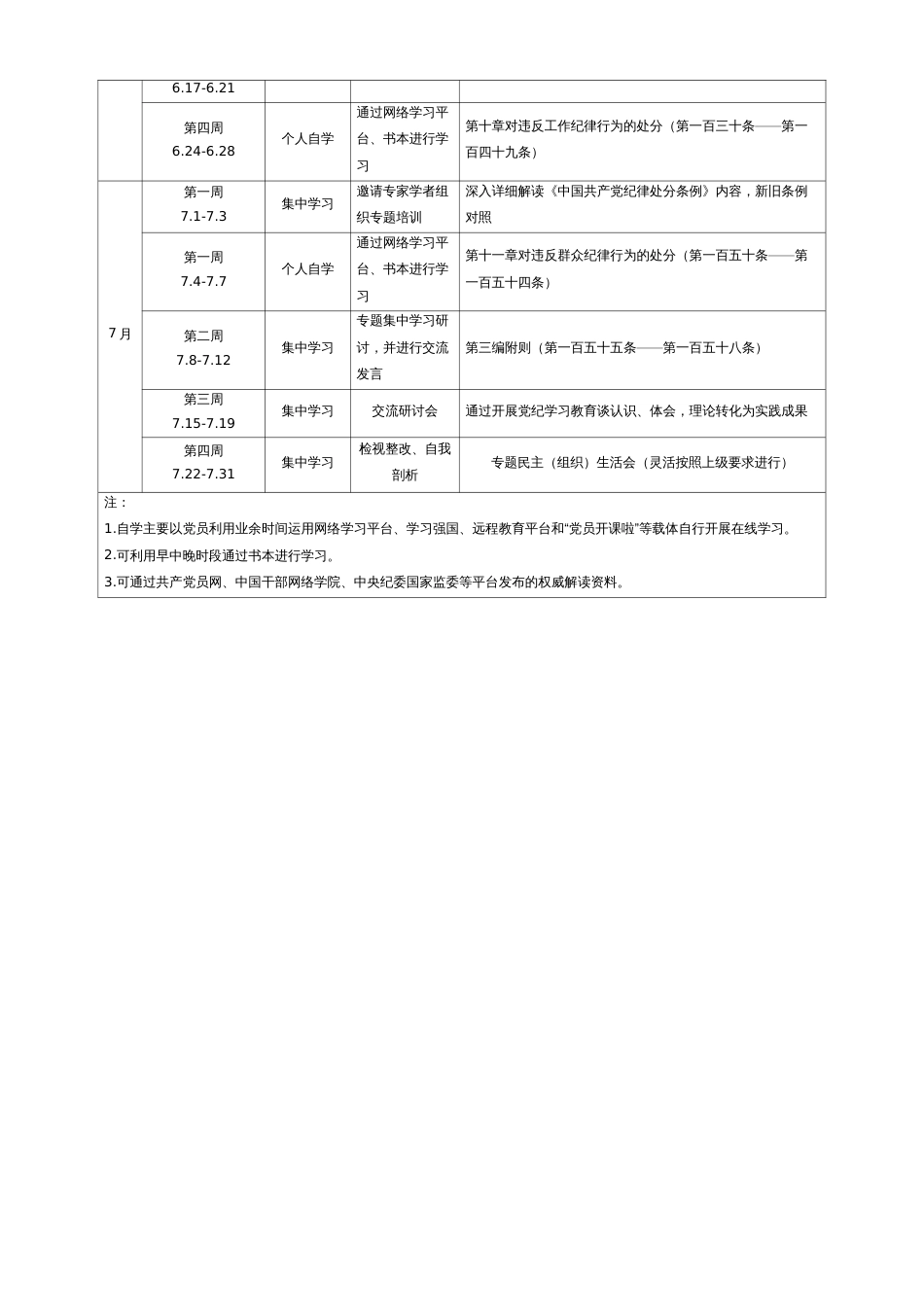 2024年党支部党纪教育学习计划表_第2页