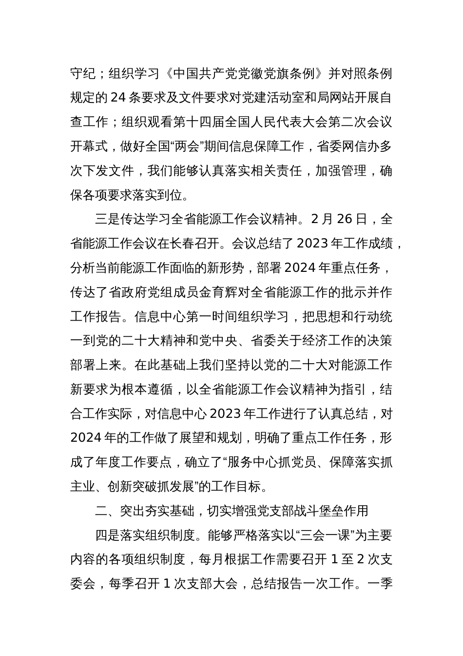 信息中心党支部2024年第一季度工作总结报告_第2页