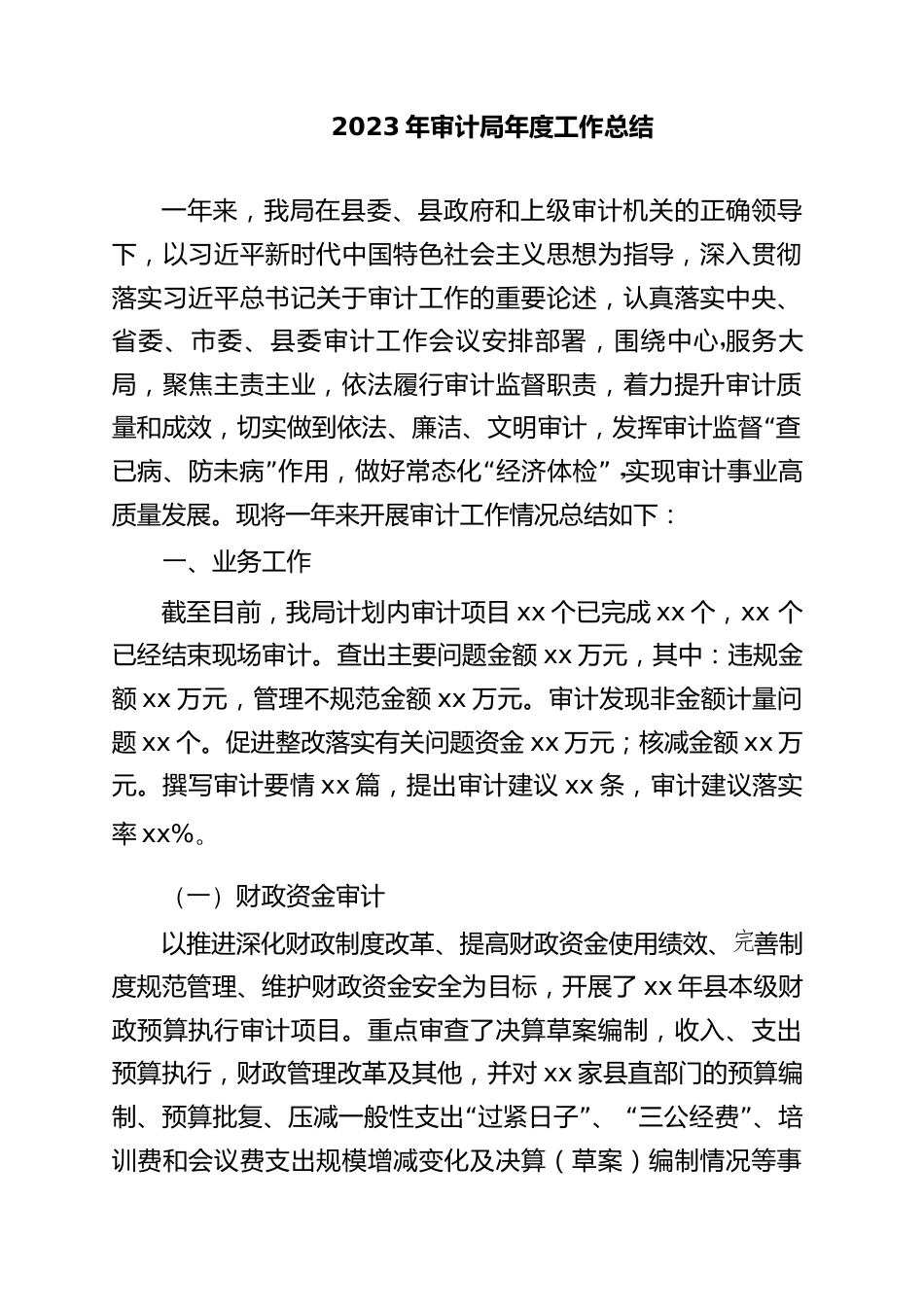 2023年审计局年度工作总结_第1页