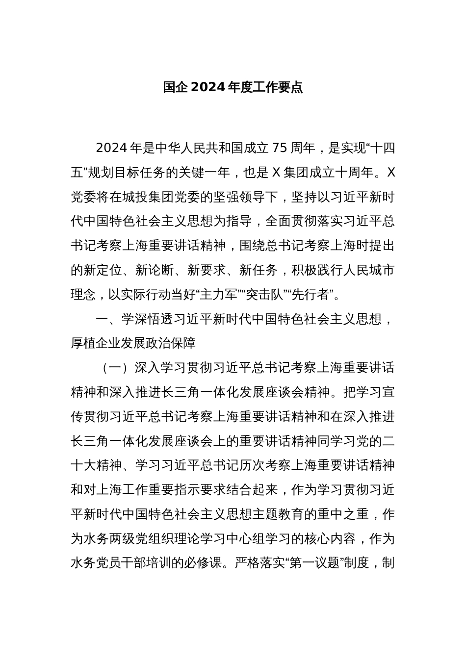 国企2024年度工作要点_第1页