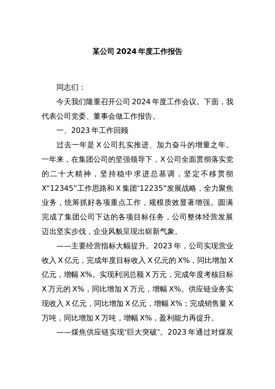 某公司2024年度工作报告_第1页