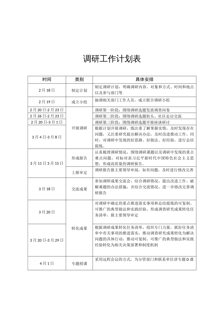 调研工作计划表_第1页